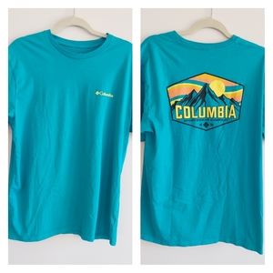 Columbia NWOT Men Teal Tee Shirt. XL